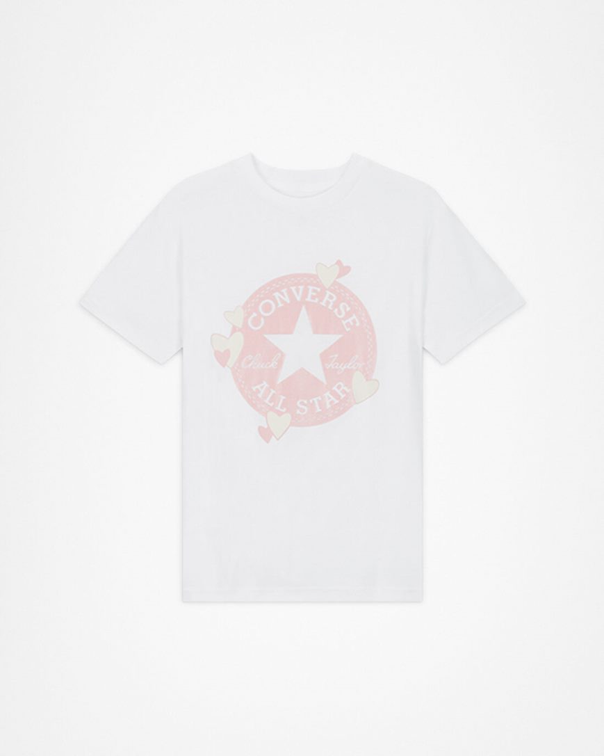 Camiseta Converse Heart All Star Patch Feminino Branco | PT Z070945